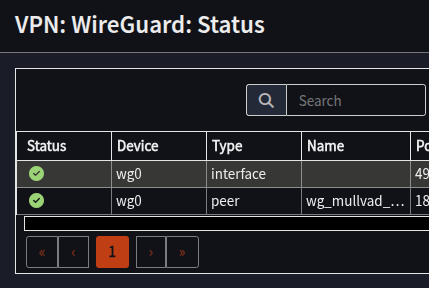 Wireguard Instance Peer Status
